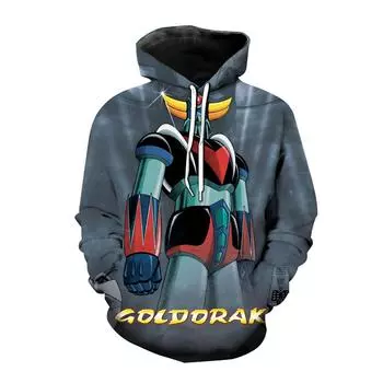 Новые толстовки с капюшоном Goldorak, толстовка с 3D принтом НЛО и робота, аниме Grendizer, толстовка для мужчин и женщин, модная уличная одежда в стиле Харадзюку, детская одежда для мальчиков XL