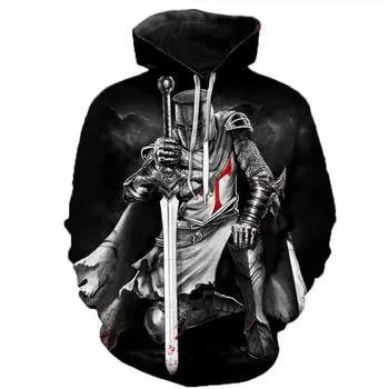 Новые толстовки с капюшоном Knights Templar Autumn 3D Printed Hoodies для мужчин и женщин, модные повседневные толстовки с капюшоном, детские пуловеры, верхняя одежда, мужское пальто S