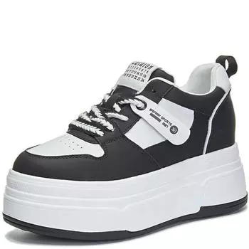 Новые толстые подошвы соответствуют цвету повседневной обуви для женщин-студенток противоскользящие износостойкие дышащие спортивные туфли 9 см 34 белый