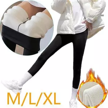 Новые толстые теплые длинные кальсоны с высокой талией, утягивающие, подтягивающие бедра, эластичное термобелье, теплые осенние брюки для мужчин и женщин M чёрный