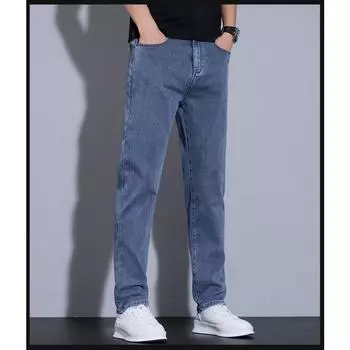 Новые тонкие джинсы для весны и лета, мужские маленькие прямые зауженные брюки, универсальные свободные мягкие штаны 27 синий