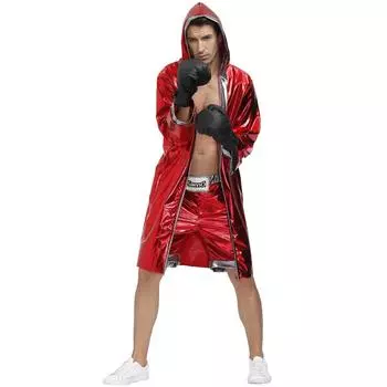 Новые товары, костюмы на Хэллоуин, костюмы, сценические мужские и женские красные боксеры, костюмы боксеров M