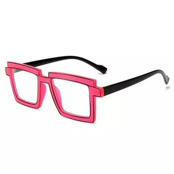 Новые TR90 прямоугольные очки с защитой от синего света, двумерные очки с изображением комиксов и мультфильмов, вечерние модные очки с орнаментом для фотографий