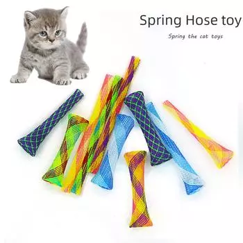 Новые трансграничные комиксы: Товары для домашних животных, игрушки для кошек, жевательные игрушки для стачивания когтей, телескопические эластичные игрушки и разноцветные пружинные трубки. Length approx. 13.5 cm красный/зелёный