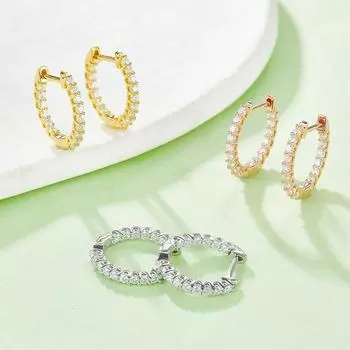 Новые трансграничные серьги, однорядные ретро-серьги с бриллиантами в стиле ретро, серьги из стерлингового серебра.