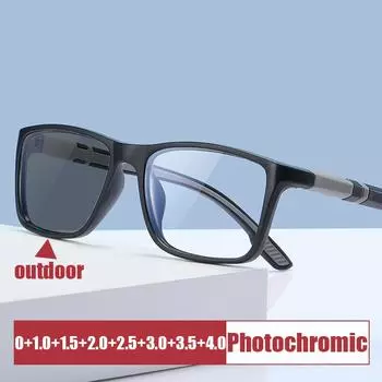 Новые трендовые фотохромные очки TR90 для чтения 3 в 1, бифокальные солнцезащитные очки для активного отдыха, спортивные очки с защитой от синего света для близи и дали, диоптрийные 0