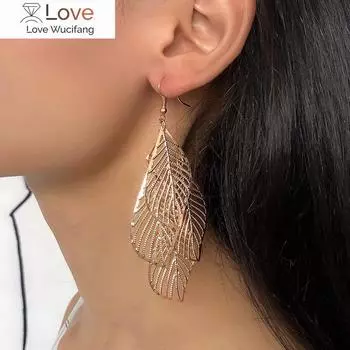 Новые трендовые серьги из сплава с креативным цветочным узором в виде листьев для женщин, аксессуары для званого ужина и свадьбы, модные украшения, эстетика