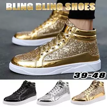 Новые трендовые высокие туфли Сценические туфли Яркие туфли Популярные трендовые удобные туфли Золото, серебро, черный 39-48 39 чёрный