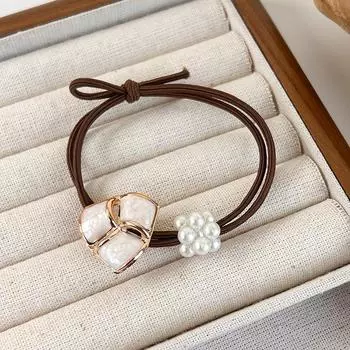 Новые треугольные резинки для волос с жемчугом и эффектом капающей глазури, эластичные резинки для волос для женщин и девушек, простые и прочные повязки для волос, модные головные уборы