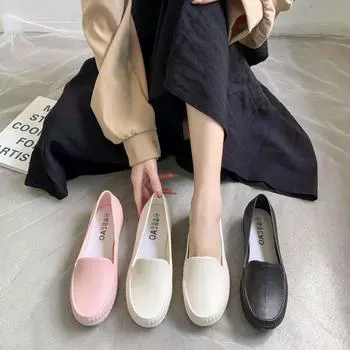 Новые туфли для мам на все четыре сезона, туфли Doudou на плоской подошве для людей среднего и пожилого возраста, сандалии с одной педалью, корейская версия повседневной женской обуви 36 розовый