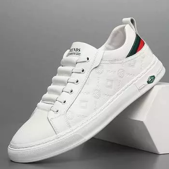 Новые туфли для мужчин из натуральной кожи, повседневная обувь, уличные трендовые белые туфли для скейтбординга, мужские кроссовки из коровьей кожи на шнуровке 39 белый