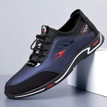 Новые туфли для мужчин Кожаные повседневные туфли Модные плоские туфли для отдыха Спортивные уличные кроссовки слипоны 38 чёрный