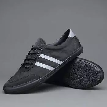 Новые туфли для мужчин. Повседневная обувь из парусины. Модные весенне-летние дышащие легкие туфли на плоской подошве. Трендовые мужские лоферы. 38 черный белый