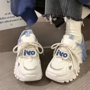 Новые туфли для папы, женские сетчатые дышащие и удобные спортивные кроссовки в студенческом стиле на платформе 35