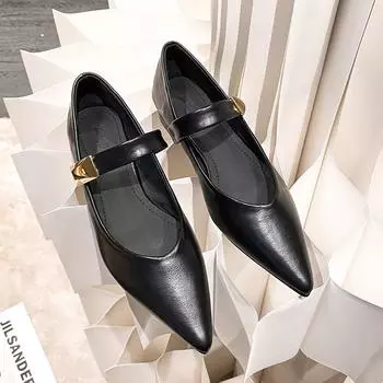Новые туфли для женщин Туфли-лодочки во французском стиле на высоком каблуке Туфли для девочек с острым носком Повседневные туфли для девочек 35 чёрный