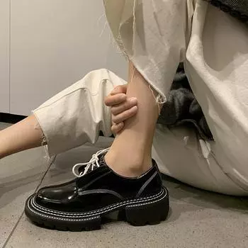 Новые туфли из натуральной кожи на шнуровке для женщин, модные/осенние туфли на плоской платформе с круглым носком, обувь ручной работы для женщин, размер 34-42 40 белый