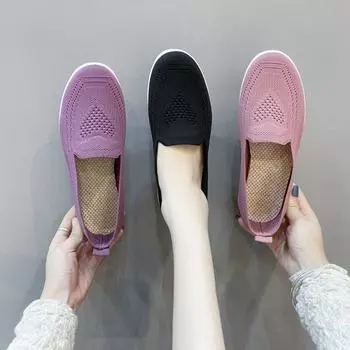Новые туфли из ткани Old Beijing Craft, женские туфли с коротким носком и одной педалью, удобные и легкие, для мам среднего и пожилого возраста 35 чёрный