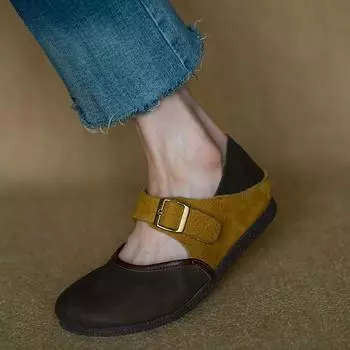 Новые туфли Мэри Джейн женские с круглым носком летние модные в цветовой гамме с открытым верхом одинарные туфли с ремешком и пряжкой Boken балетки 40