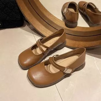 Новые туфли Мэри Джейн женские туфли на низком каблуке лодочки женские туфли-оксфорды с квадратным каблуком женские туфли на толстом каблуке балетки Zapatos Mujer 35 жёлтый