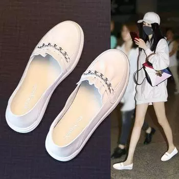 Новые туфли на плоской подошве на одну ногу, летние повседневные туфли Bean Single, обувь для беременных женщин 35