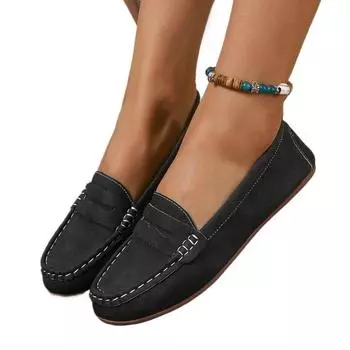 Новые туфли на плоской подошве с неглубокой подошвой для женщин, повседневная обувь для ходьбы, дизайнерская летняя удобная обувь с мягкой подошвой 36 темно серый