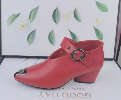 Новые туфли на среднем каблуке женские мокасины массивные туфли Мари Джейн осенняя мода новые туфли с острым носком туфли-лодочки ретро Mujer Zapatos 35