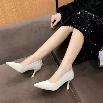 Новые туфли с острым носком и украшением из стразов на высоком каблуке для женщин, сексуальные элегантные туфли для банкета, вечеринки, свадьбы, Zapatos Mujer 34