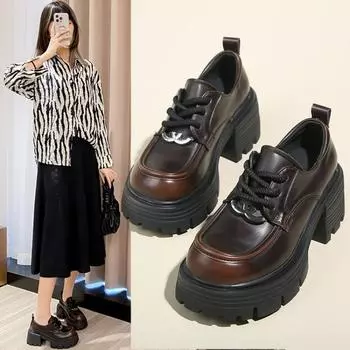 новые туфли в стиле Лолита женские туфли Мэри Джейн в японском стиле женские винтажные туфли для девушек на высоком каблуке и платформе студенческие туфли для женщин 35 коричневый