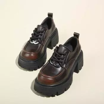 Новые туфли в стиле Лолиты для женщин в японском стиле, туфли Мэри Джейн для женщин, винтажные туфли для девушек на высоком каблуке и платформе, студенческие туфли для женщин 35 коричневый