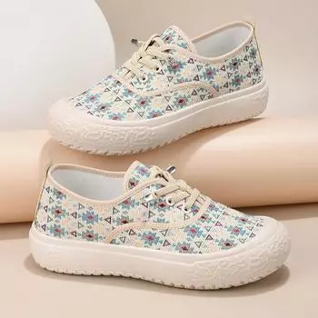 Новые туфли женские дышащие повседневные туфли для мам нескользящие женские туфли на платформе 35