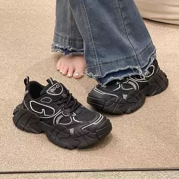 Новые туфли женские на шнуровке женские вулканизированные туфли осенние дышащие сетчатые разноцветные повседневные удобные прогулочные туфли 35