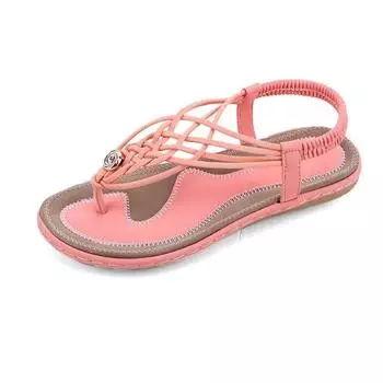 Новые туфли женские сандалии летние женские сандалии шлепанцы женская обувь бохо плоские сандалии повседневная женская обувь однотонные сандалии 4