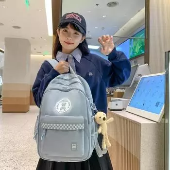 Новые учащиеся средних и младших классов средней школы с высокой эстетической ценностью. Рюкзак для кампуса, устойчивый к грязи и снижающий нагрузку, универсальный и универсальный