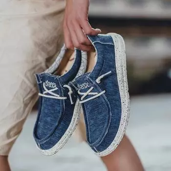 Новые удобные дышащие мужские туфли, холщовые мокасины, мужская обувь, повседневная обувь 2024 года, новый летний тренд, повседневная обувь US 6.5(EUR 39) абрикосовый