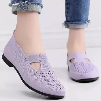 Новые удобные повседневные женские туфли, модные мягкие дышащие туфли на плоской подошве для женщин Zapatos De Mujer 2024 35 фиолетовый