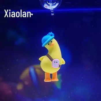 Новые украшения для аквариума: Love Duck, Crooked Duck, Популярные торты, Yellow Duck, Персонажи Diver Love duck crooked head with fishing line and ball