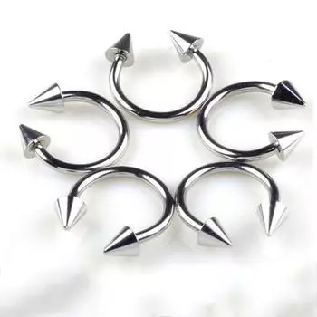 Новые украшения для тела Пирсинг в носу Поддельное кольцо в носу Подкова Серебро Черный 1 шт. U-образное золото Нержавеющая сталь Перегородка Кольцо для губ Многоцветный пирсинг ювелирные изделия чёрный