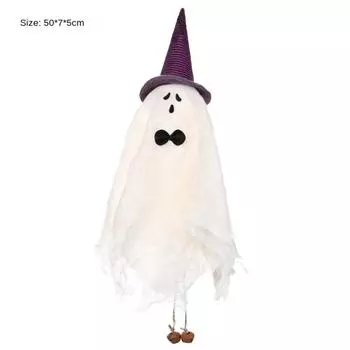 Новые украшения на Хэллоуин в виде ведьмы-призрака, шляпа волшебника, изысканные уличные колокольчики, реквизит ужасов, подвесной декор, украшения для вечеринок, сад фиолетовый