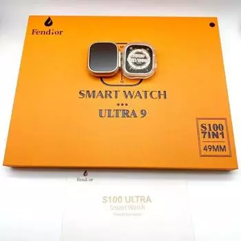 Новые умные часы S100 Ultra с 7 ремешками, 2.2HD AMOLED, круглый экран, мониторинг электрокардиограммы, умный защитный чехол Reloj серебряный