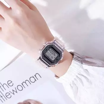 Новые унисекс электронные женские мужские часы Reloj Fashion Square наручные часы Mujer прозрачные цифровые спортивные часы 1 синий