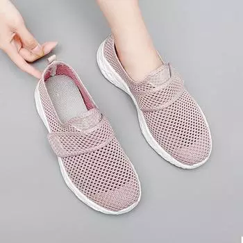 Новые универсальные и легкие сетчатые дышащие попкорновые мягкие нескользящие туфли с пряжкой для ходьбы повседневные женские туфли 35