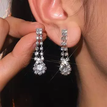 Новые усовершенствованные роскошные серьги с маленьким лицом и бриллиантами, женские серьги с инкрустацией из циркония, 1 пара