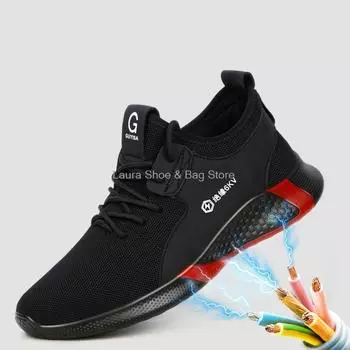 новые утепленные ботинки анти 6kv, дышащие мужские рабочие защитные ботинки, обувь электрика, рабочие кроссовки с защитой от проколов, мужская защитная обувь 36