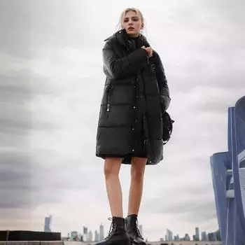 Новые утепленные женские куртки средней и длинной длины черного и золотого цвета, утепленные и утепленные, зимние куртки на хлопковой подкладке. M хаки