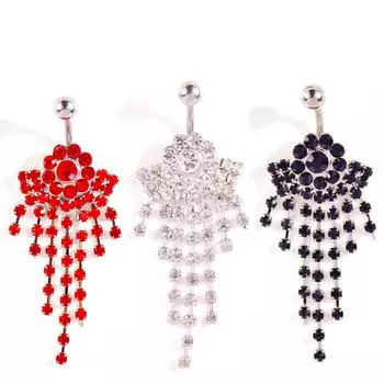 Новые ювелирные изделия для пирсинга, цепочка с когтями и бриллиантами, кольцо для пупка, популярные украшения для пупка белый