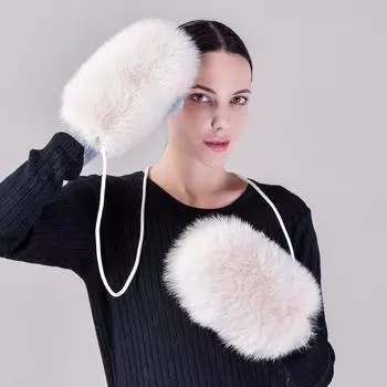 Новые варежки из натуральной кожи с мехом лисы, зимние, корейская версия, теплые меховые перчатки, эластичные вязаные перчатки из натуральной шерсти, прилив