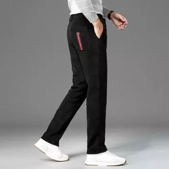 Новые вельветовые повседневные брюки для мужчин, повседневные деловые брюки со средней посадкой, индивидуальные повседневные брюки с эластичной резинкой на талии и задним карманом на шнуровке 40