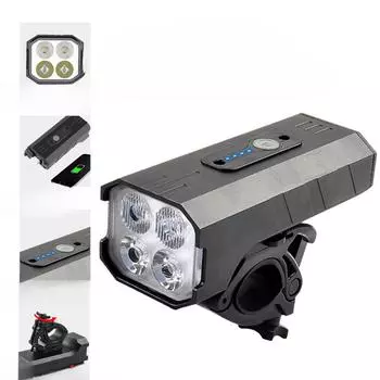 Новые велосипедные фонари 4 * T6 с регулировкой дальнего и ближнего света, уличные велосипедные фонари с функцией выхода USB, фары из алюминиевого сплава