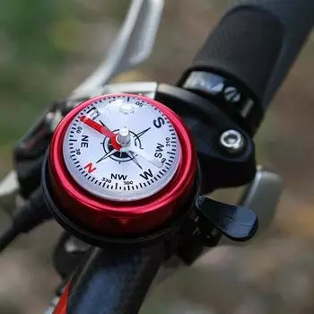 Новые велосипедные звонки из алюминиевого сплава с компасом, прозрачным звуковым кольцом для горного шоссейного велосипеда, аксессуары для велоспорта синий