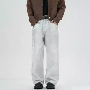 Новые весенне-летние брюки-шаровары, грязные брюки, выгоревшие уличные джинсы, брюки S белый